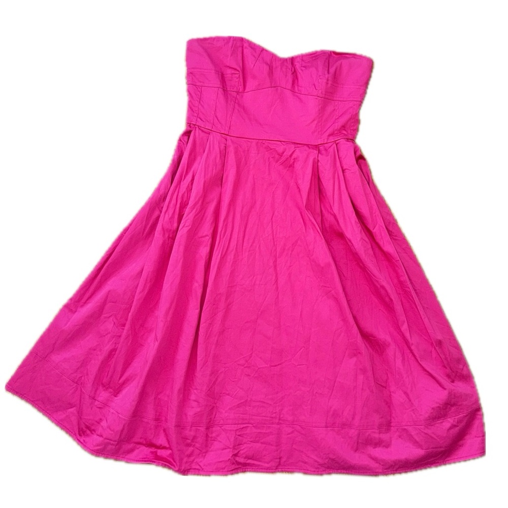 Pink Tea-length Strapless Dress | Size 10 | Calvin Klein